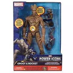 MARVEL - Power Icons Groot y Rocket con Luces y Sonidos
