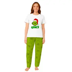 NACIONAL - Pijama Navideña Grinch Conjunto Algodon Verde Limon
