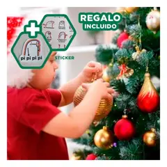 GENERICO - Arbol Navideno Verde de 180 cm con Nieve Artificial y Estilo Natural Y+Regalo Sticker