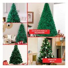 GENERICO - Arbol Navideno Nevado Verde de 210 cm con Ramas Realistas y Base Metalica