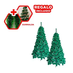 GENERICO - Pino Nevado Brillante Verde 210cm para una Decoracion Navidena Moderna Y+Guirnalda Nav