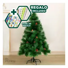 GENERICO - Árbol de Navidad Premium Alto 180cm para Decoración Hogar Verde Y+Papel Regalo