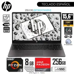 HP - Laptop 255 G10 AMD Ryzen 3-7320U 8GB RAM 256GB SSD 15.6" HD - BF9X1AT