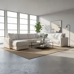 GENERICO - Seccional Izquierdo Alisia en Tela Chenille Antifluido con 4 Cojines Decorativos