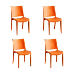 GENERICO - Pack Sillas de Comedor Sofia Naranja