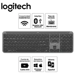 LOGITECH - TECLADO SLIM SILENT K950 WIRELESS BOLTBLUETOOTH SP BLACK