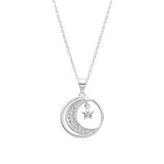 SANTORAL - Collar Luna y Estrella Brillos - Plata