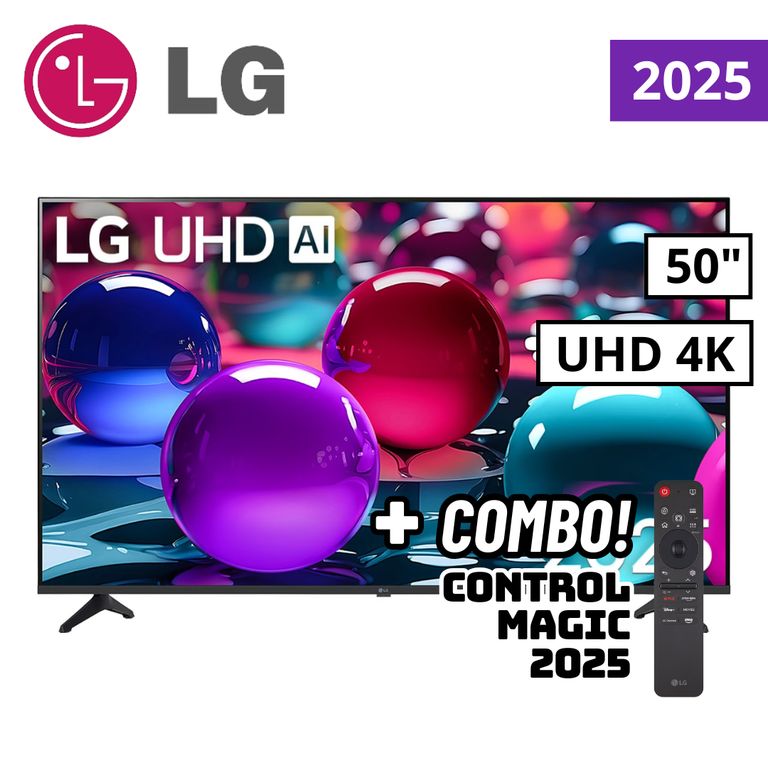 TELEVISOR 50 SMART TV THINQ AI WEBOS HUB 4K UHD LED 2025 - 50UA7300PSB + CONTROL MAGIC 2025