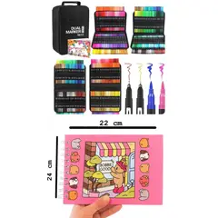 GENERICO - Plumones Dual Brush Punta Pincel  168  Colores+ Bobbie Goods