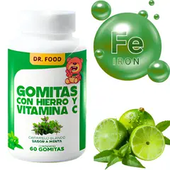 GENERICO - Gomitas Masticables Sabor Menta con Hierro y Vitamina C 60 gomitas