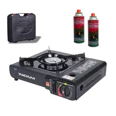 PENTHA - Cocina Estufa Portátil Dual + 2 Cartuchos Ideal para Picnic