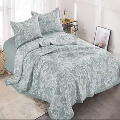 MINGDA - Set de cobertor 2 pz verano de 5 piezas 100% algodón