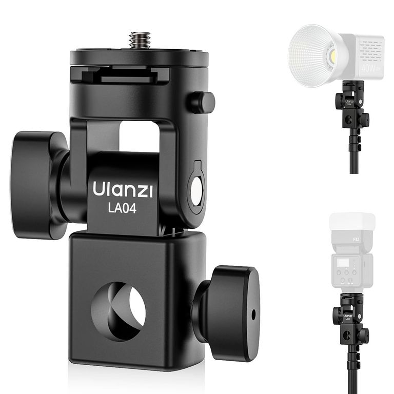 Adaptador LA04 para Trípode 14″ con Inclinación 180° para Luces LED Flashes y Cámaras
