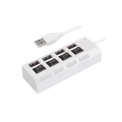 SEISA - Hub USB 4 puertos CQT-010 con led indicador USB 2.0 Blanco