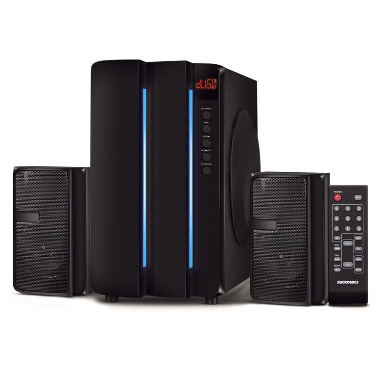 Parlante 2.1 INFINITY 6. LED Azul, Radio FM. - MIC-S7601