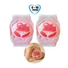 BABY - Rodilleras Acolchonadas AntiGolpes para Bebés - Osita Rosa
