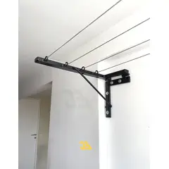 GENERICO - Tendedero plegable 4 filas negro - J3 Racks