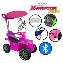 GENERICO - CARRITO DE BEBE RAPTOR CON BATERIA PARA NIÑAS FUCSIA