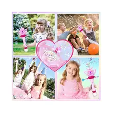 GENERICO - Varita Mágica de Burbujas Color Rosado Musical y con Luces PREMIUM