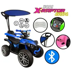 GENERICO - CARRITO DE BEBE RAPTOR CON BATERIA PARA NIÑOS AZUL