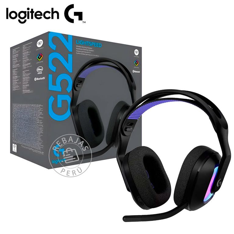 Audífonos Gaming Tri-Mode G522 Negro Bluetooth 90h