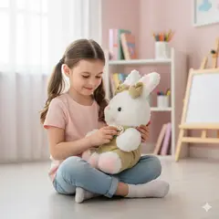 GENERICO - Peluche Conejo Pintor con Overol y Gorro - Suave y Tierno