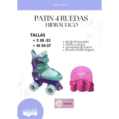 OKA - PATIN 4 RUEDAS HIDRAULICO TURQUESA TALLA S 30 A 34