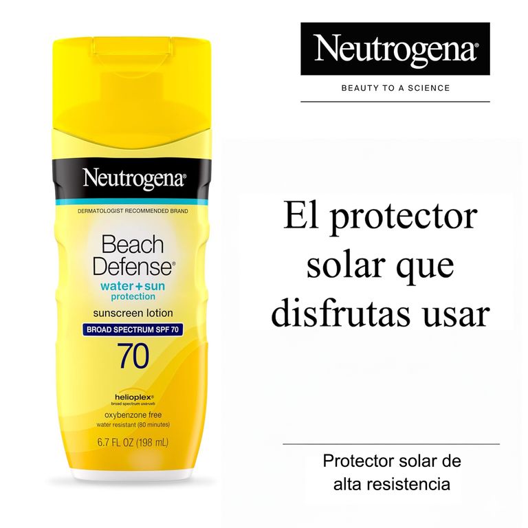Protector Solar Beach Defense SPF 70 (198 ml) - Rostro y Cuerpo - Uso Playa y Deporte