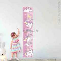 GENERICO - Tallimetro Infantil Unicornio arcoiris - autoadhesivo cinta de crecimiento para Niñas