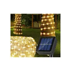 GENERICO - Solar manguera led cálido navideño con panel solar 10mt