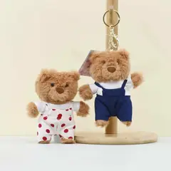 GENERICO - Llavero peluche Oso pareja con overol 12cm