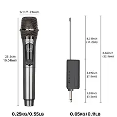 SANC - Micrófonos Inalámbricos Dual Recargables Con Receptor 30 M