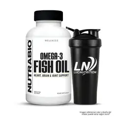 NUTRABIO - Aceite de pescado - Fish Oil Omega 3 - 400 cápsulas + Shaker