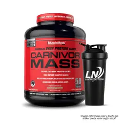 MUSCLEMEDS - Carnivor Mass 5.9 LB Beef Protein - Chocolate Fudge + Shaker