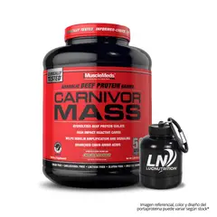 MUSCLEMEDS - Carnivor Mass 5.9 LB Beef Protein - Chocolate Fudge + Portaproteina