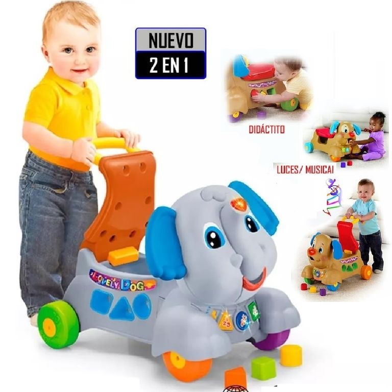 Correpasillo Y Caminadora 2 En 1 Elefante Con Luces Y Sonido
