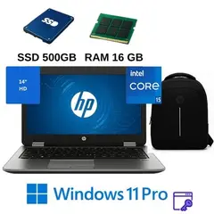 HP - ProBook 640 I5, con 16GB RAM,SSD de 500GB+ Windows 11 PRO + Mochila de Transporte