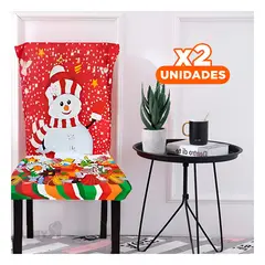 ANIMALIA - Pack2 Cubresilla Festiva con Muñeco de Nieve y Regalos Rojo Set 2 Y+Regalo Sticker