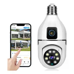 GENERICO - Cámara De Seguridad Wifi 360°4mp V380 Pro De Doble Lente Con Visión Nocturna Seguimiento Automático Alarma Color Blanco