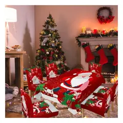 ANIMALIA - Juego de Mesa con Diseño de Papa Noel 6 Sillas Rojo Y+Ligas Regalo