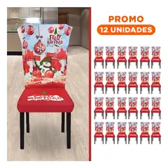 SKYBLOO - Pack12 Cubierta Navideña con Muñeco de Nieve y Bolas de Navidad Rojo Set 2