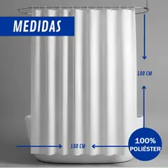GENERICO - Cortina de baño para ducha 180x180cm color Blanco