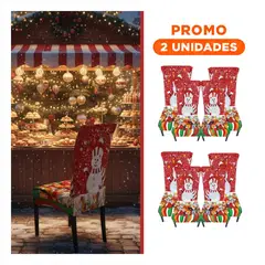 SKYBLOO - Pack2 Forro Resistente de Silla Muneco de Nieve con Regalos de Color Rojo para Navidad