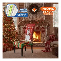 SKYBLOO - Pack6 Funda Chic de Silla Muneco de Navidad con Regalo Rojo para Decoracion Y+Papel Regalo