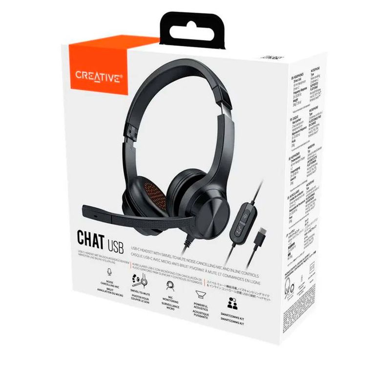 Audífono Chat USB Black con micrófono y control de volumen oficinas call centers o estudio