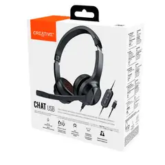 CREATIVE - Audífono Chat USB Black con micrófono y control de volumen oficinas call centers o estudio