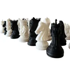 GENERICO - Piezas de ajedrez Realistas - 32 Piezas Blancas y negras