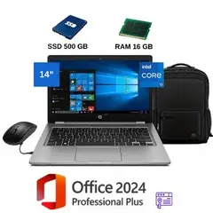 HP - ProBook 640 Intel Core I5, con 16GB RAM + SSD de 500GB + Office 2024+ Mochila y Mouse