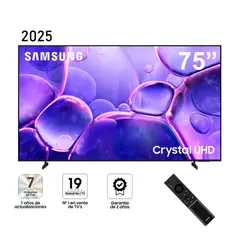 SAMSUNG - Televisor 75 Smart Crystal UHD 4K UN75U8000FG Nuevo Modelo - Negro