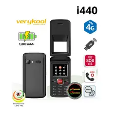 VERYKOOL - CELULAR BASICO i440 FLIP 4G TAPA DUAL SIM -NEGRO